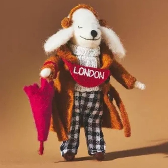 Nwt Anthropologie Travel Poodle London Christmas Ornament - Picture 1 of 3
